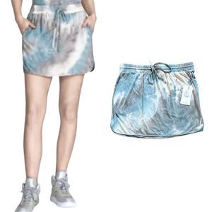 NWT Johnny Was Calme Rain Blue Tie Dye Commuter Short Skirt